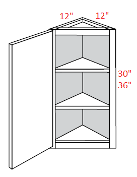 Shaker Gray RTA 36" Tall Angle Wall Cabinet