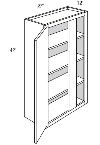 Shaker Gray RTA Wall Blind Corner Cabinet