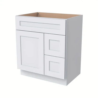 30" White Vanity with Drawers without Top