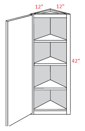 Shaker Gray RTA 42" Tall Angle Wall Cabinet