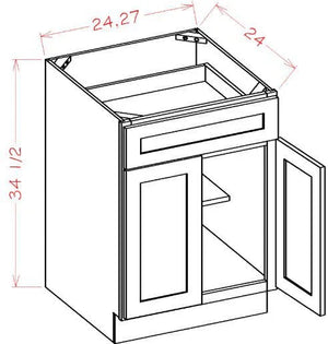 Shaker Natural Oak RTA 27" Base Cabinet