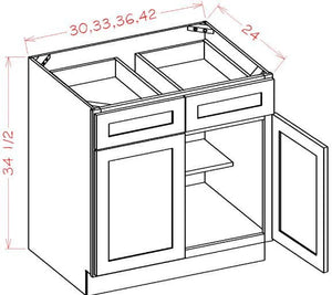Shaker White RTA 33" Base Cabinet