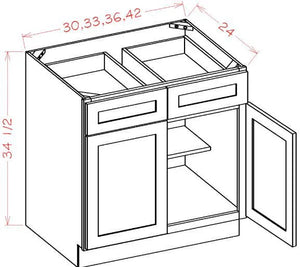 Shaker Black RTA 33" Base Cabinet