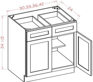 Shaker Natural Oak RTA 33" Base Cabinet