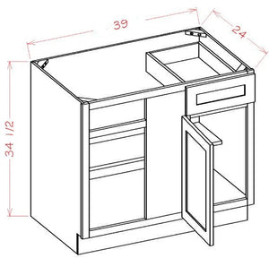 Shaker White RTA Corner Base Cabinet