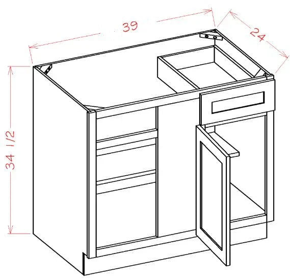 Shaker Gray RTA Corner Base Cabinet