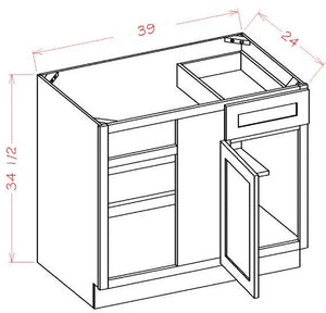 Shaker Gray RTA Corner Base Cabinet