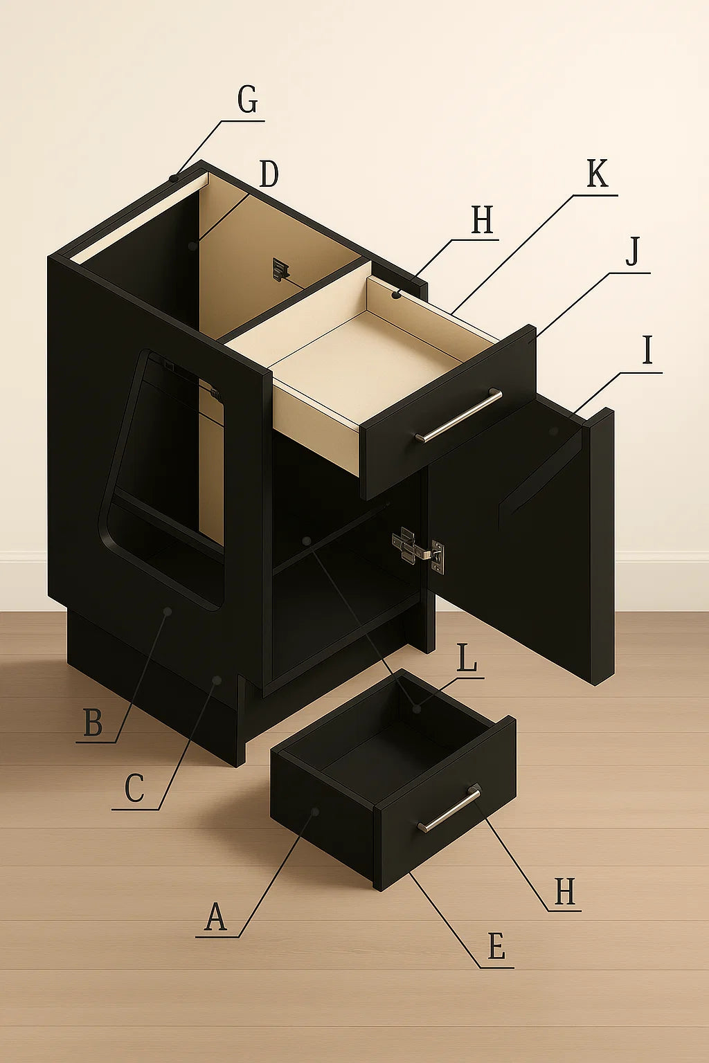 Euro Double Door Base Cabinet