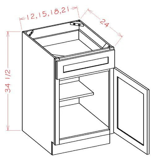 Euro Natural Oak RTA 30" High Wall Cabinet