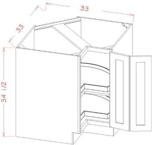 Shaker White 33" Lazy Susan Base Cabinet