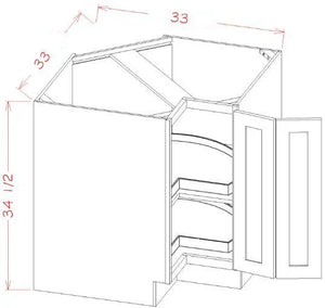 Shaker Black 33" Lazy Susan Base Cabinet