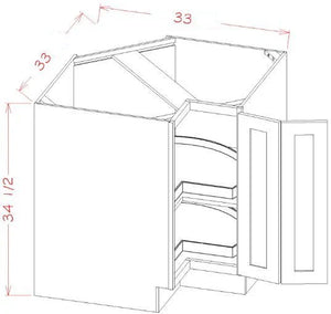 Shaker Natural Oak 33" Lazy Susan Base Cabinet
