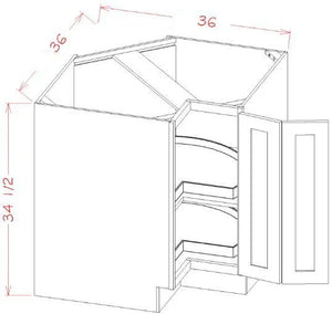 Shaker Black 36" Lazy Susan Base Cabinet