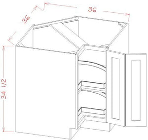 Shaker Natural Oak 36" Lazy Susan Base Cabinet