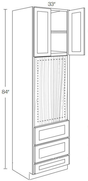 Shaker Gray RTA 33x84 Oven Cabinet
