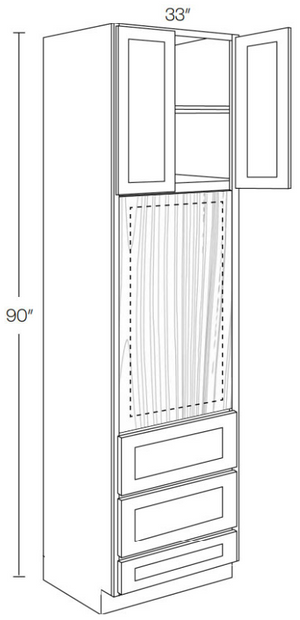 Shaker Natural Oak RTA 33x90 Oven Cabinet
