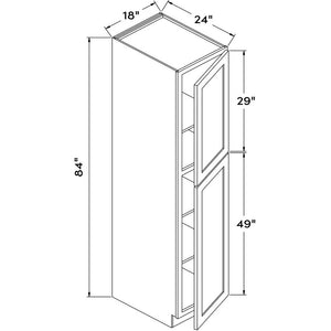 Shaker White RTA 18x84 Pantry Cabinet