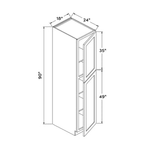 Shaker White RTA 18x90 Pantry Cabinet