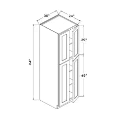 Shaker White RTA 30x84 Pantry Cabinet