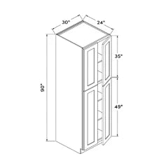 Shaker White RTA 30x90 Pantry Cabinet