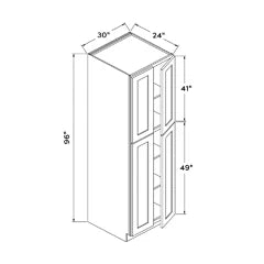 Shaker White RTA 30x96 Pantry Cabinet