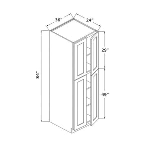 Shaker White RTA 36x84 Pantry Cabinet