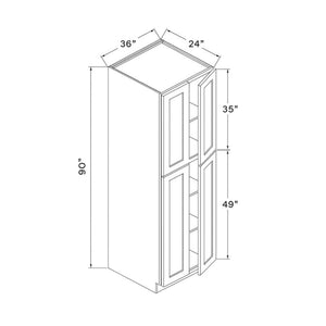 Shaker White RTA 36x90 Pantry Cabinet