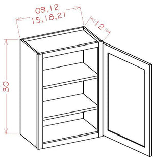 Shaker White RTA 9x30 Wall Cabinet