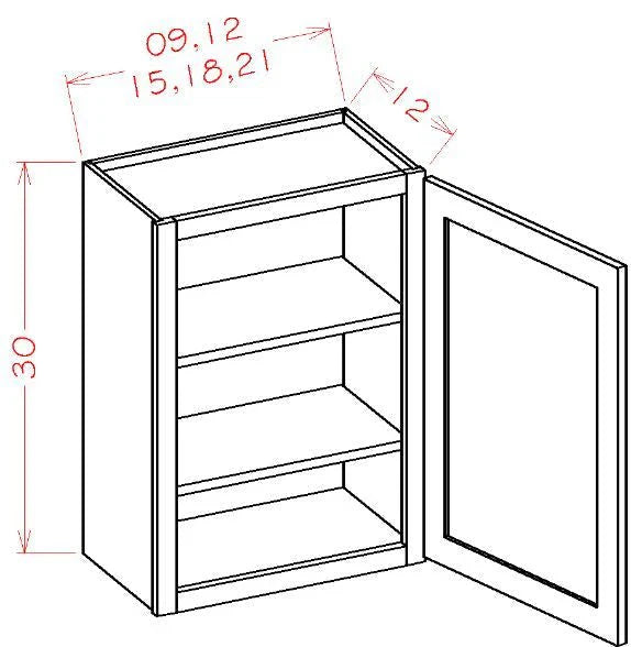 Shaker Gray RTA 9x30 Wall Cabinet