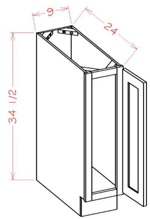 Shaker Gray RTA 9" Base Cabinet