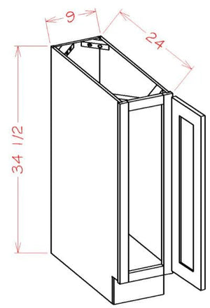 Shaker Natural Oak RTA 9" Base Cabinet