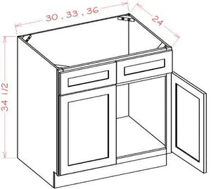 Shaker Black RTA 33" Sink Base Cabinet