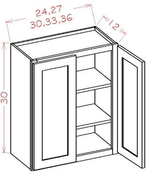 Shaker Navy RTA 36x30 Wall Cabinet