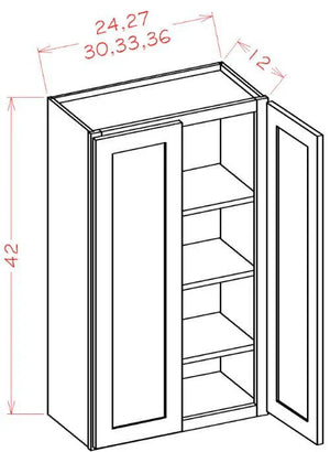 Shaker Black RTA 36x42 Wall Cabinet
