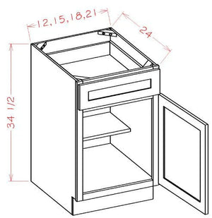 Shaker Black RTA 12" Base Cabinet