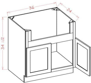 Shaker Natural Oak RTA 36" Farm House Sink Base Cabinet