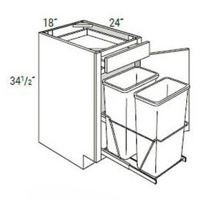 Shaker White RTA 18" Trash Can Base Cabinet