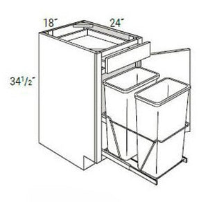 Shaker Black RTA 18" Trash Can Base Cabinet