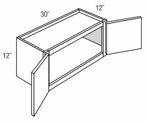Shaker White RTA 30x12 Wall Bridge Cabinet