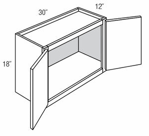 Shaker White RTA 30x18 Wall Bridge Cabinet
