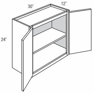Shaker Gray RTA 30x24 Wall Bridge Cabinet