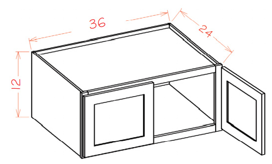 Shaker Gray 12" High Wall Refrigerator Cabinets