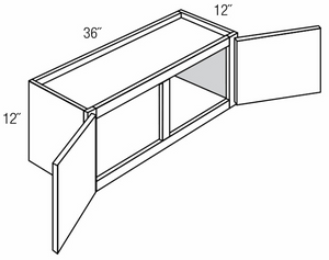 Shaker Navy 12" High 36" Wide Bridge Cabinet