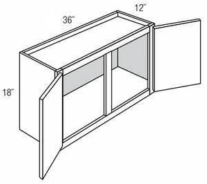 Shaker Gray 36" Wide 18" High 12" Deep Bridge  / Over Fridge Wall Cabinet