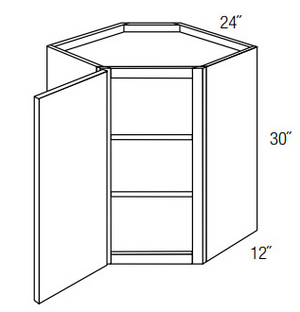 Shaker Navy RTA 24x30 Wall Diagonal Corner Cabinet