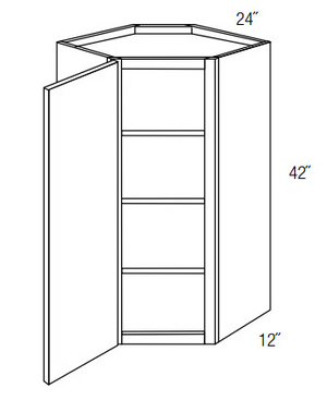 Shaker Black RTA 24x42 Wall Diagonal Corner Cabinet