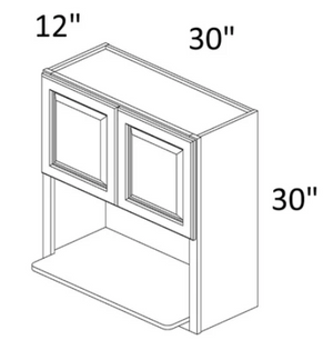Shaker Gray 30" White RTA Microwave Cabinet