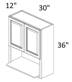 Shaker White 36" High RTA Wall Microwave Cabinet