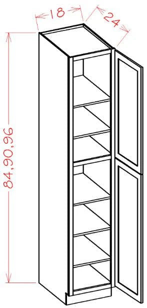 Shaker White RTA 18x84 Pantry Cabinet