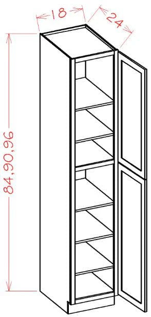 Shaker Black RTA 18x96 Pantry Cabinet